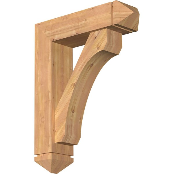Ekena Millwork Legacy Arts and Crafts Smooth Bracket w/ Offset Brace, Western Red Cedar, 7 1/2"W x 28"D x 36"H BKT0806X28X36LEC03SWR - main